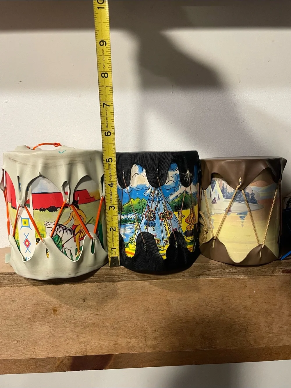 Vintage Style Toy American Indian-themed Barrel Drum Lot Kids Toys souvenirs